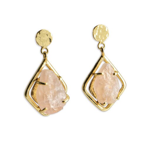 Addison Earrings Rose Quartz